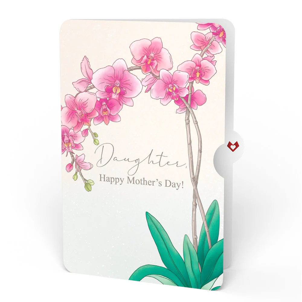 Mother’s Day Orchid Pop-Up Card and Sentiment Set for Daughter - Image 4