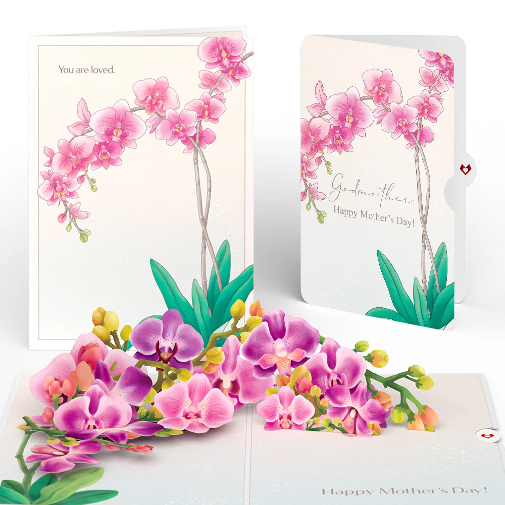 Mother’s Day Orchid Pop-Up Card and Sentiment Set for Godmother
