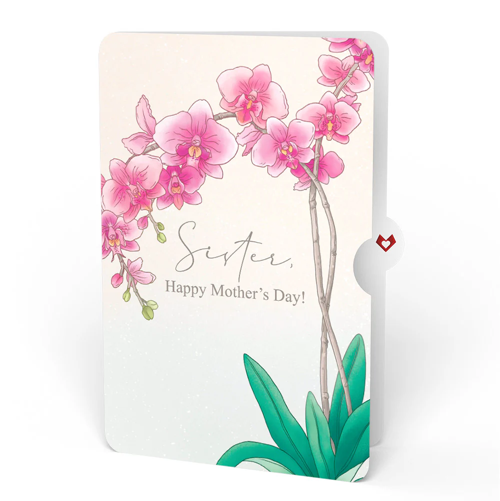 Mother’s Day Orchid Pop-Up Card and Sentiment Set for Sister - Image 4