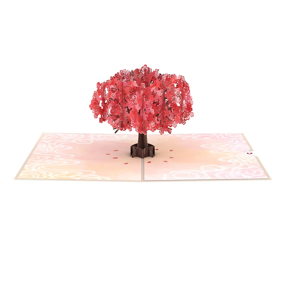 Mother's Day Red Sakura Pop-Up Card - Image 3