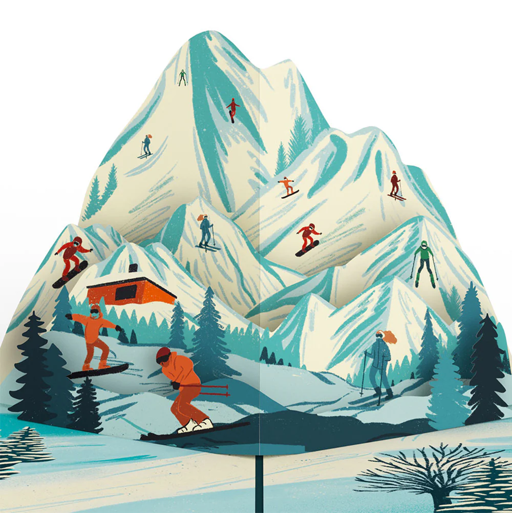 Mountain Ski Adventure Anniversary Pop-Up Card and Sentiment Set - Image 3