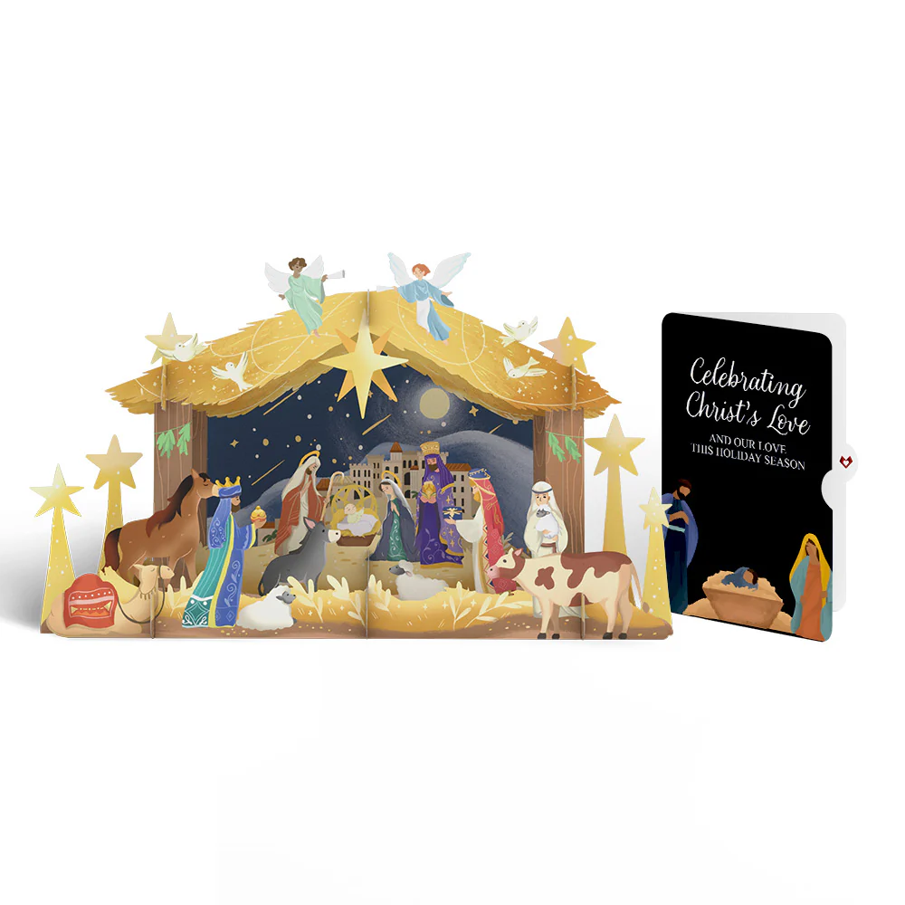 Nativity Christmas Giant Pop-Up Gift and Love Sentiment Set