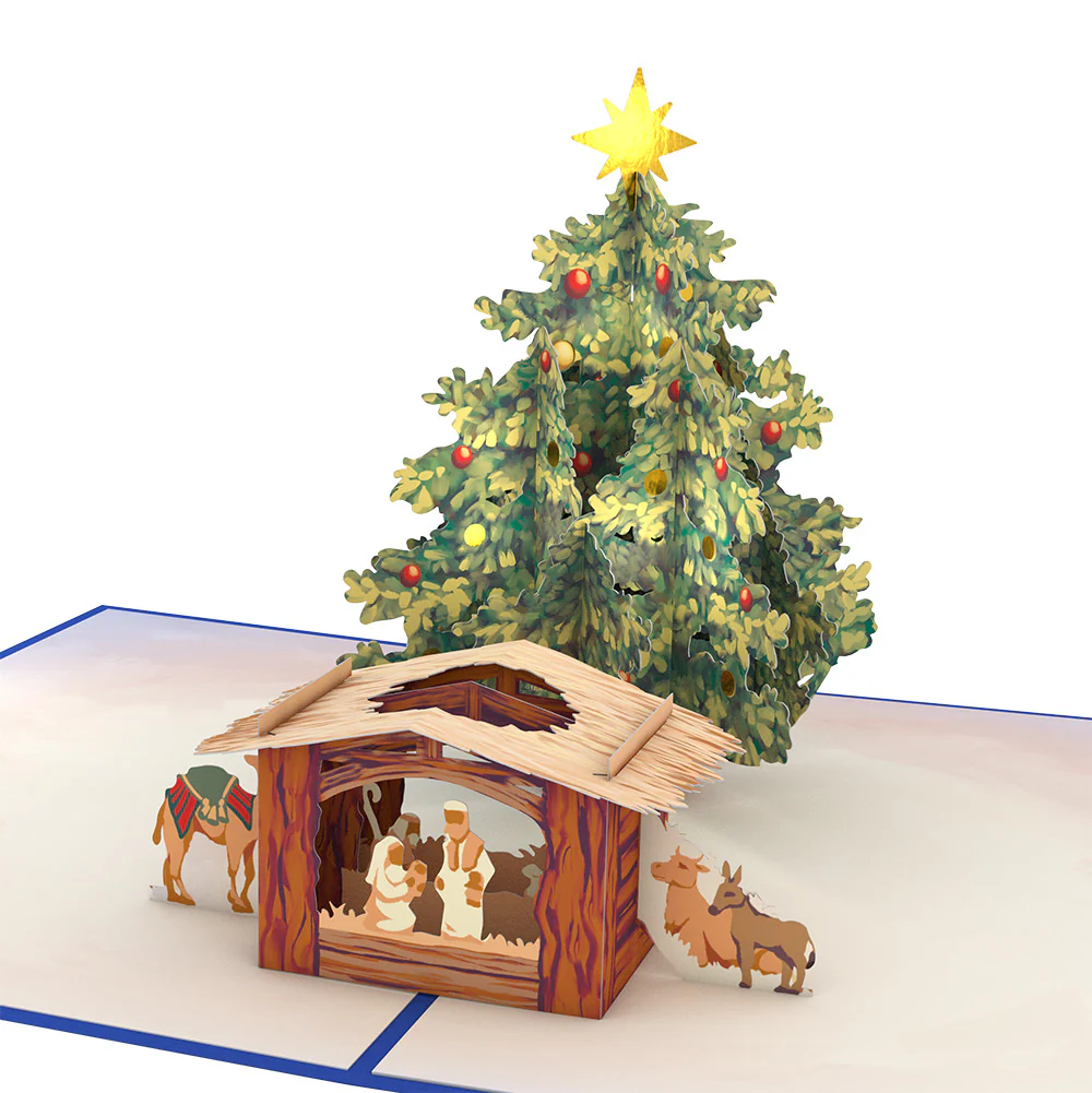 Nativity Christmas Tree Pop-Up Card and Sentiment Set for Dad - Image 3