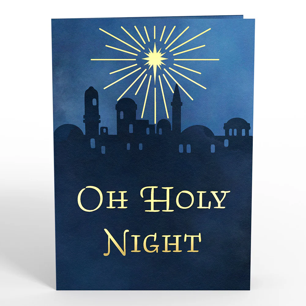 Oh Holy Night Nativity Light-Up Pop-Up Card - Image 5