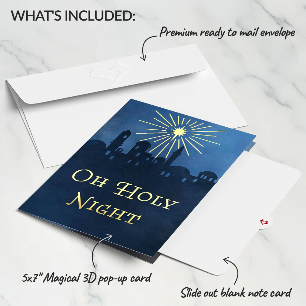 Oh Holy Night Nativity Light-Up Pop-Up Card - Image 6