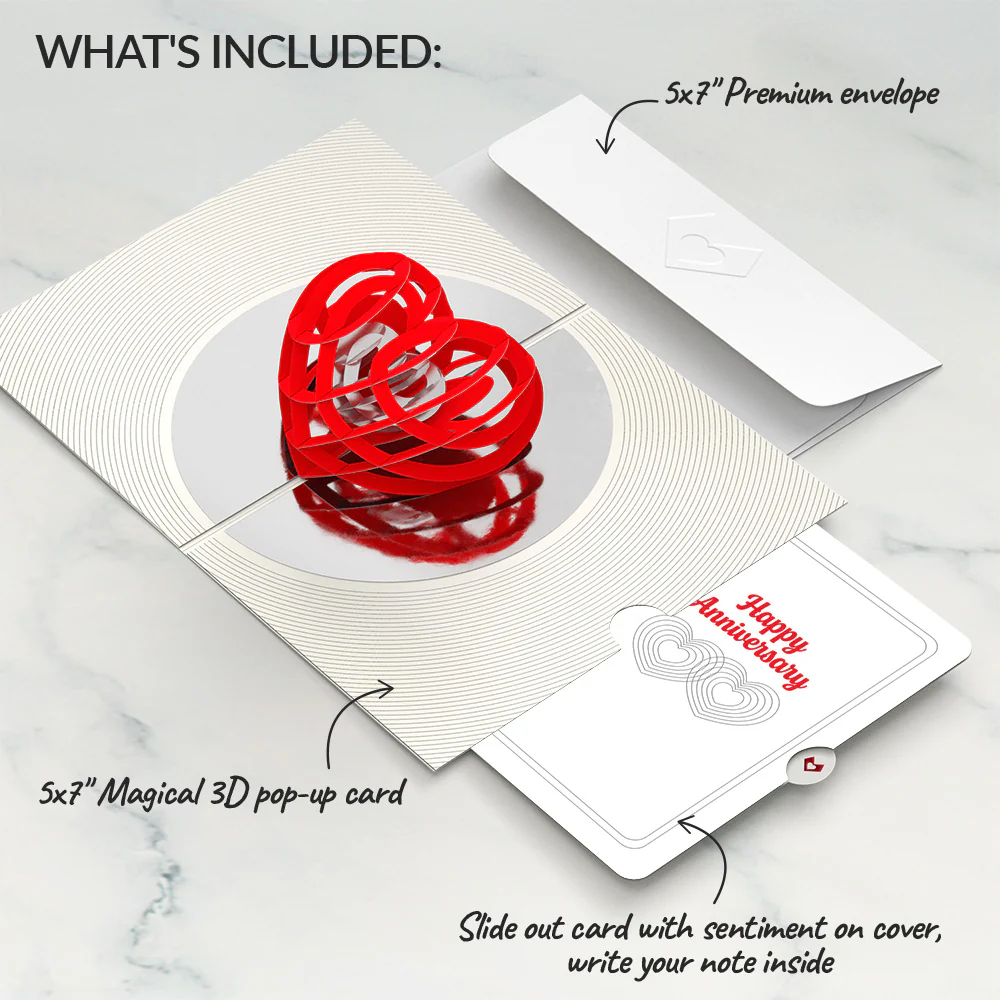 OK Go: Love Music Pop-Up Card - Limited Edition and Connected Hearts Anniversary Sentiment Set - Image 2