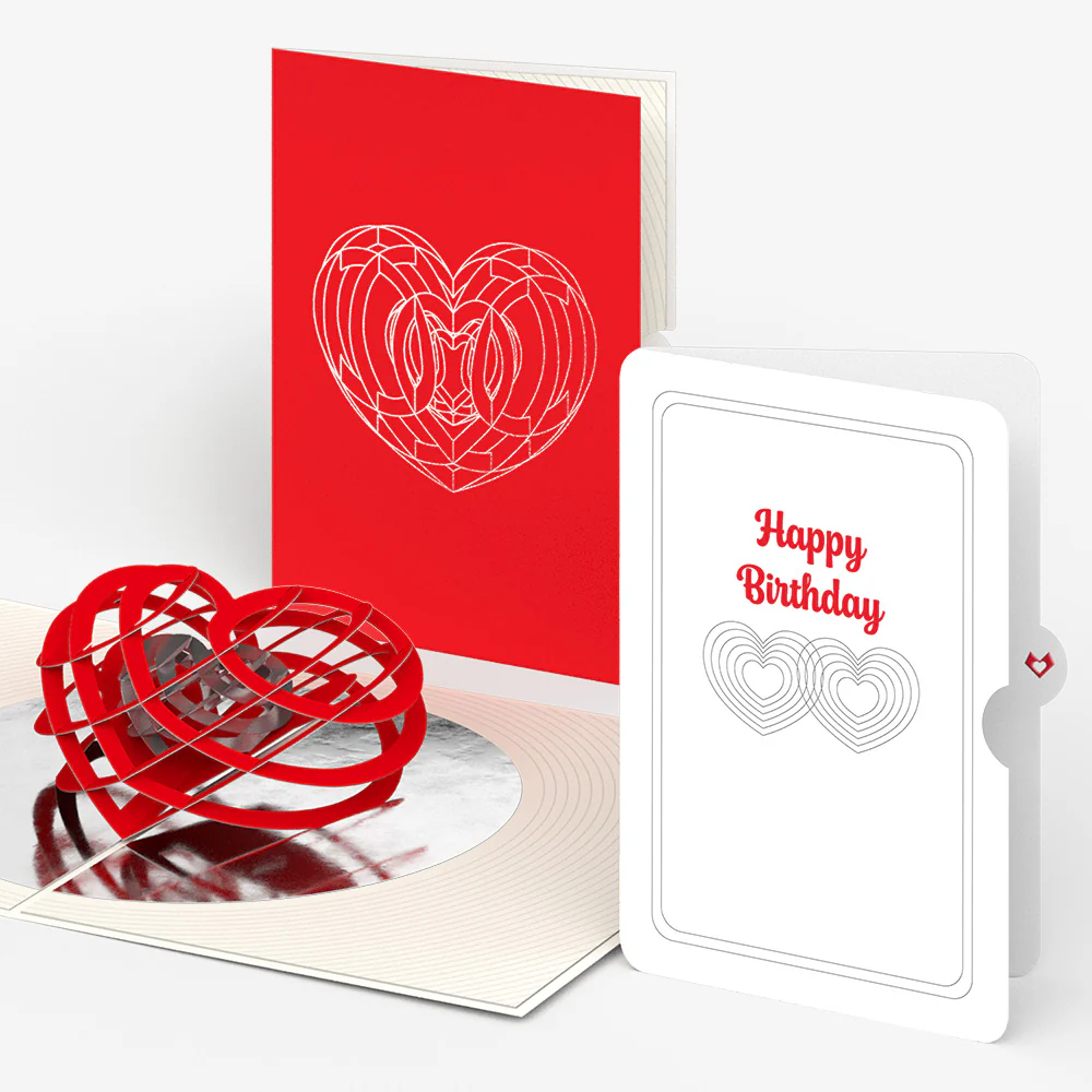 OK Go: Love Pop-Up Card and Connected Hearts Birthday Sentiment Set