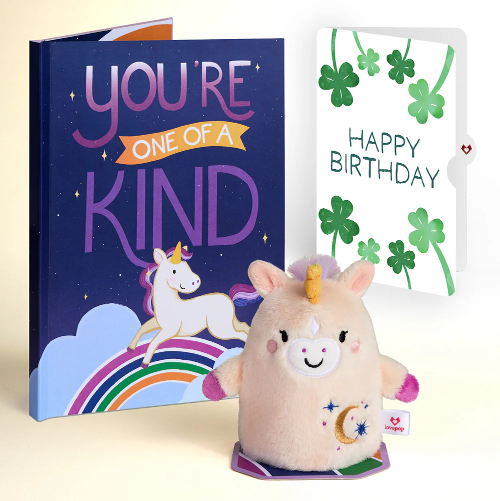 'One of a Kind' Unicorn Birthday Plushpop Card and Sentiment Set