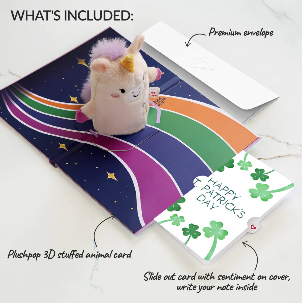 'One of a Kind' Unicorn St. Patrick’s Day Plushpop Card and Shamrock Sprigs Sentiment Set - Image 2