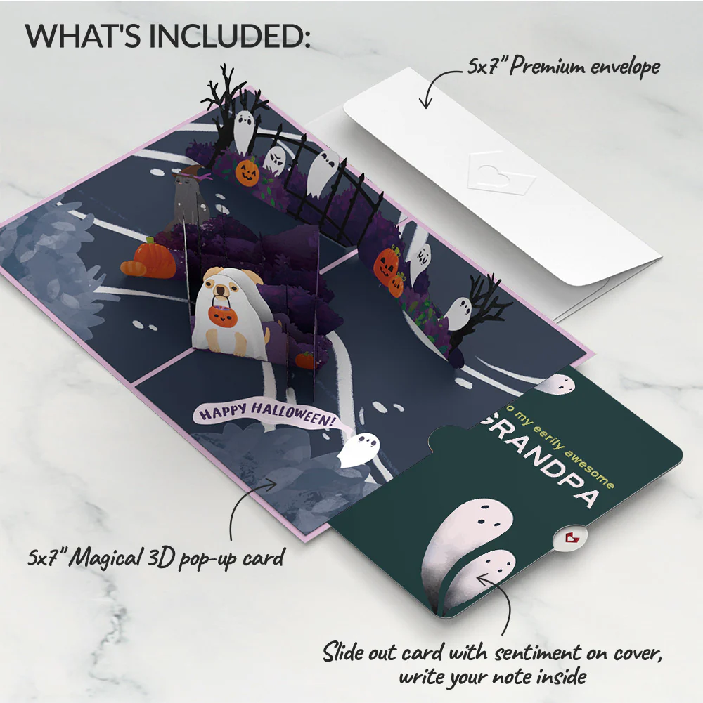'Oohh, Spooky' Halloween Pop-Up Card and Sentiment Set for Grandpa - Image 2