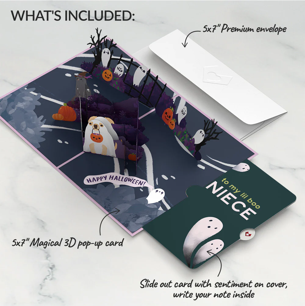 'Oohh, Spooky' Halloween Pop-Up Card and Sentiment Set for Niece - Image 2