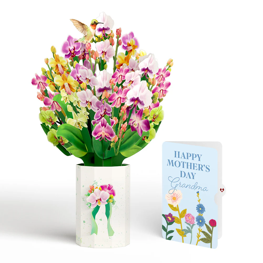 Orchid Mother's Day Bouquet and Sentiment Set for Grandma