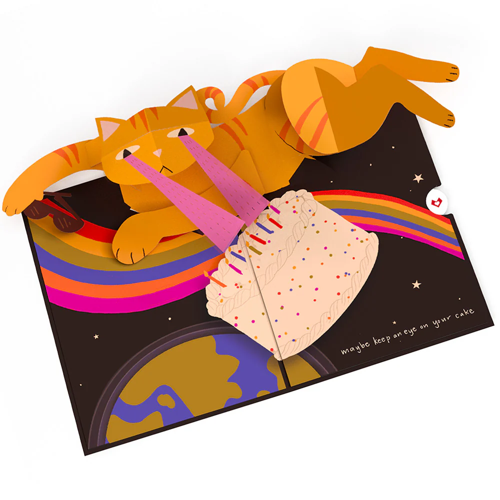 Out of this World Birthday Cat Pop-Up Card and Sentiment Set for Aunt - Image 3