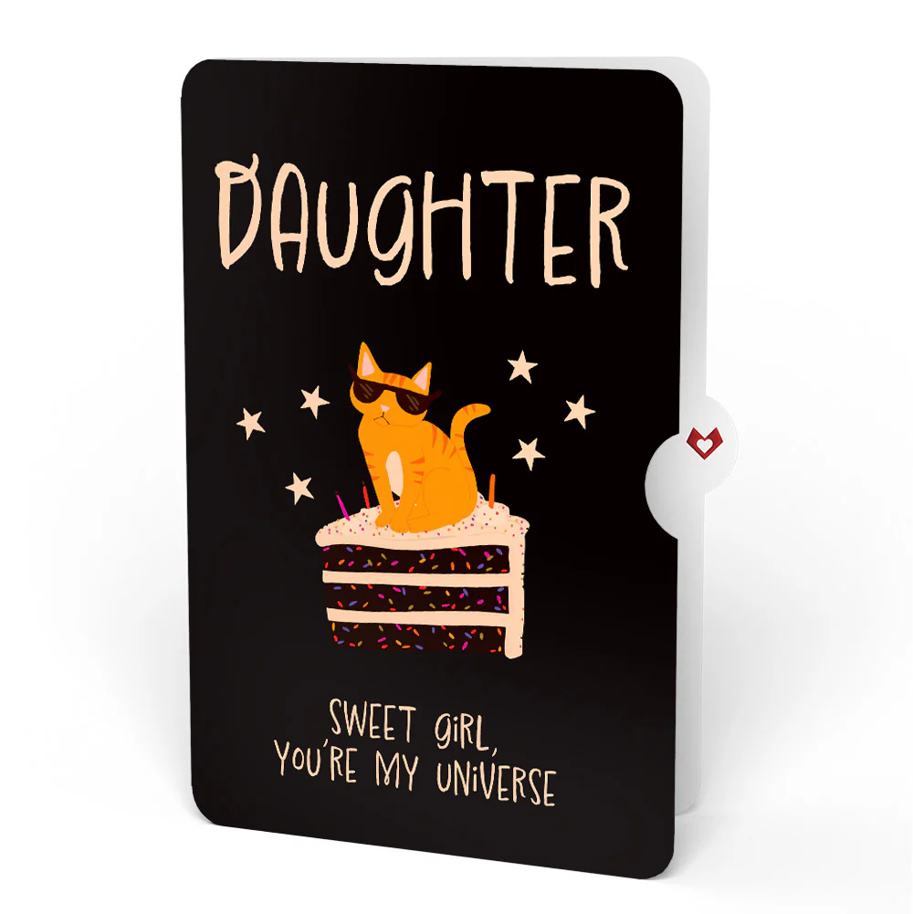 Out of this World Birthday Cat Pop-Up Card and Sentiment Set for Daughter - Image 4