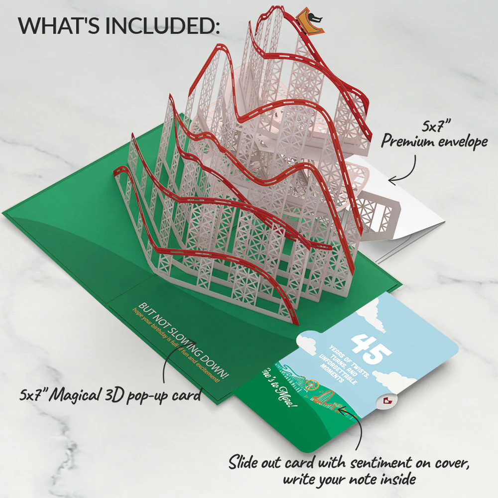 Over the Hill 45th Birthday Pop-Up Card and Sentiment Set - Image 2