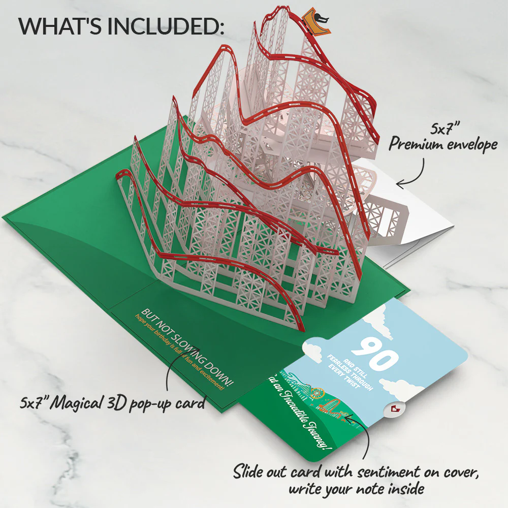 Over the Hill 90th Birthday Pop-Up Card and Sentiment Set - Image 2