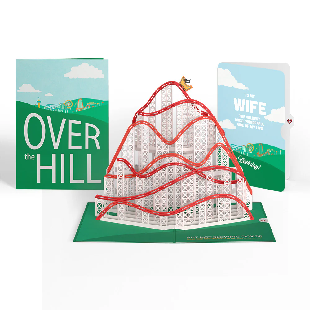 Over the Hill Birthday Pop-Up Card and Sentiment Set for Wife