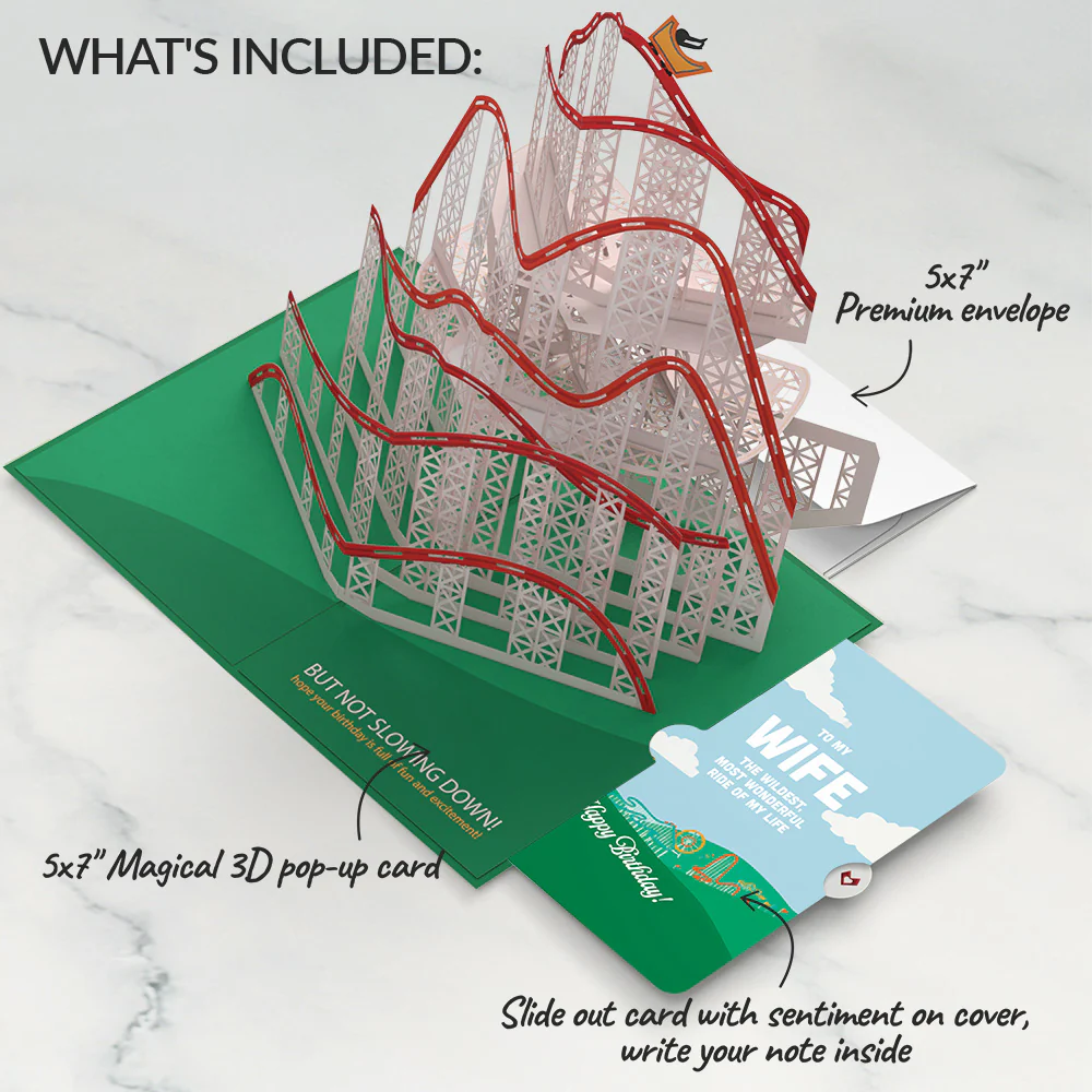 Over the Hill Birthday Pop-Up Card and Sentiment Set for Wife - Image 2