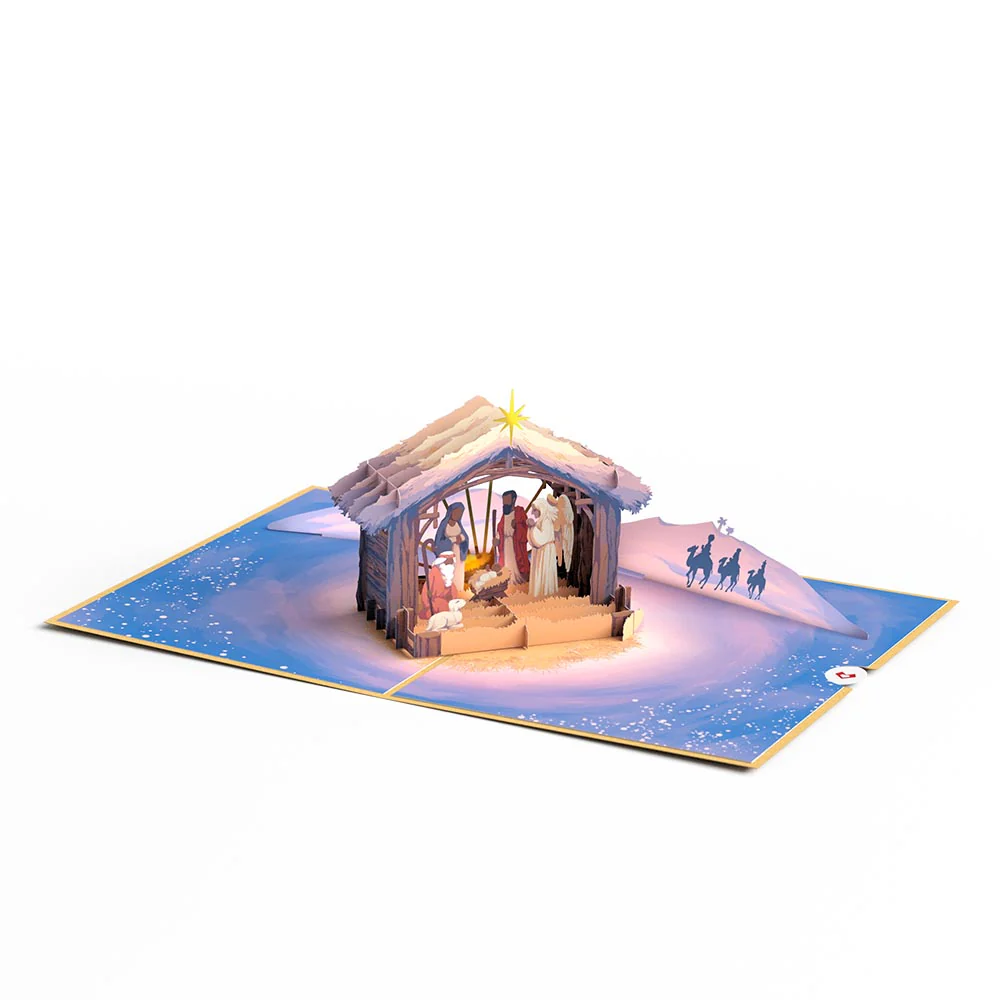 Painted Nativity Pop-Up Card - Image 3