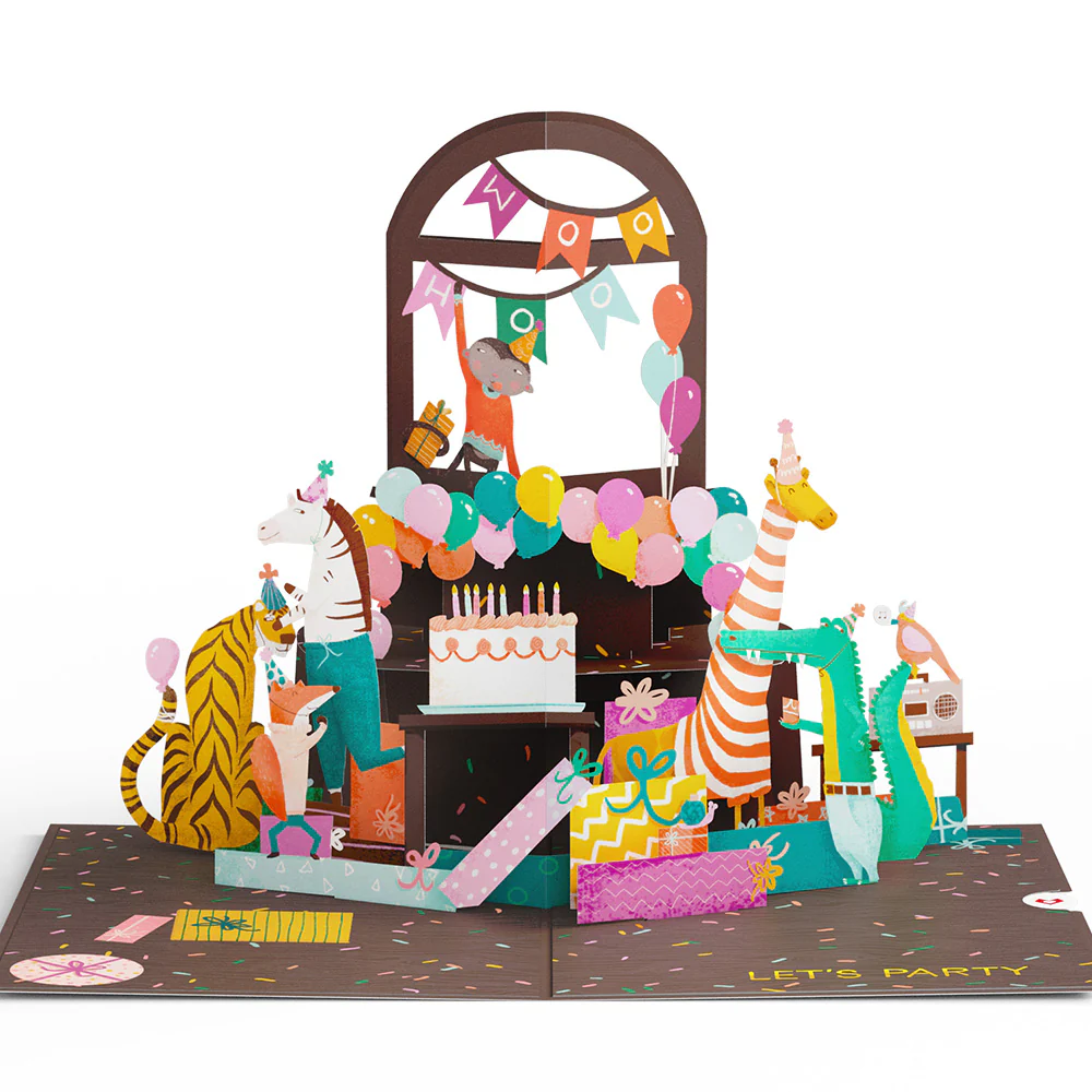 Party Animals Birthday Pop-Up Card - Image 4