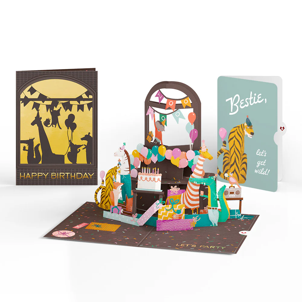 Party Animals Birthday Pop-Up Card and Sentiment Set for Bestie