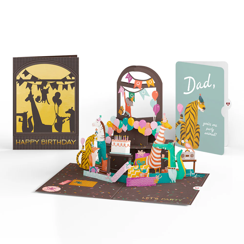 Party Animals Birthday Pop-Up Card and Sentiment Set for Dad