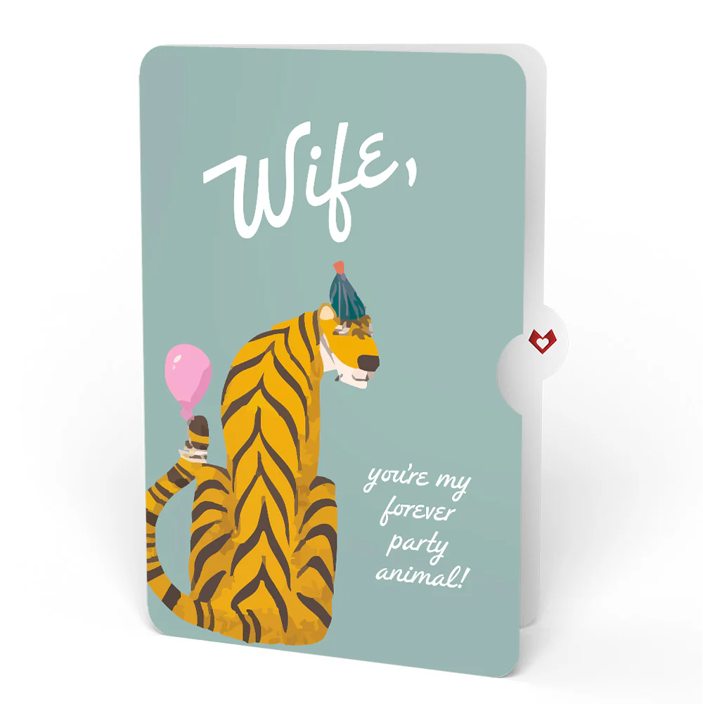 Party Animals Birthday Pop-Up Card and Sentiment Set for Wife - Image 4