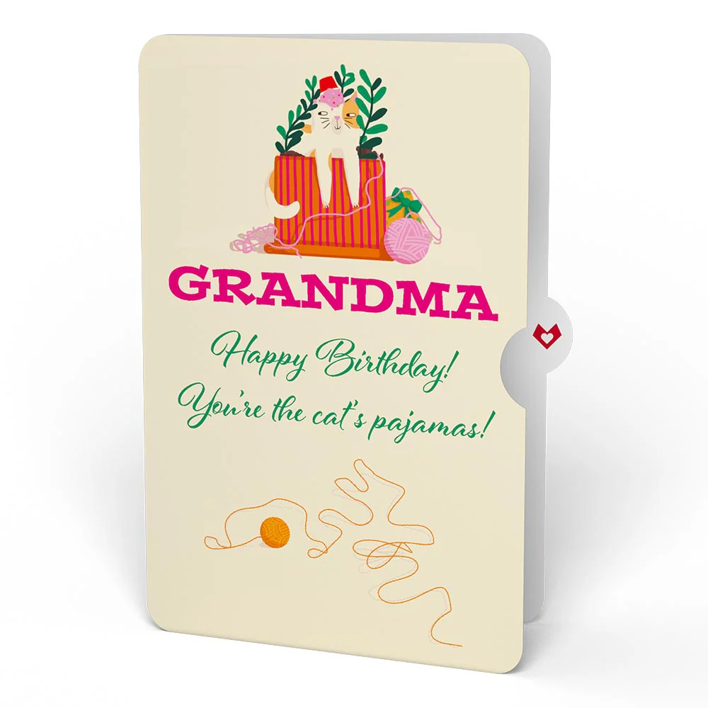 Party Cats Birthday Pop-Up Card and Sentiment Set for Grandma - Image 4