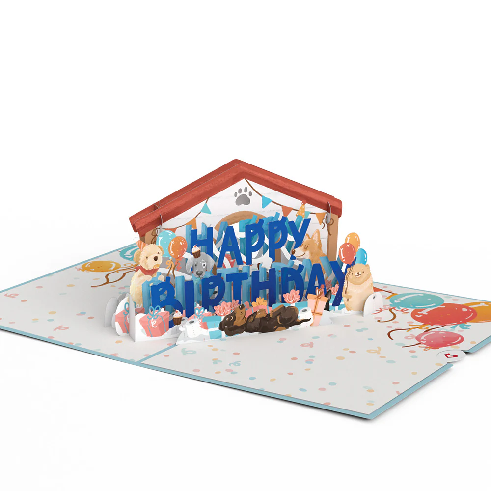 Party Dogs Birthday Pop-Up Card - Image 3