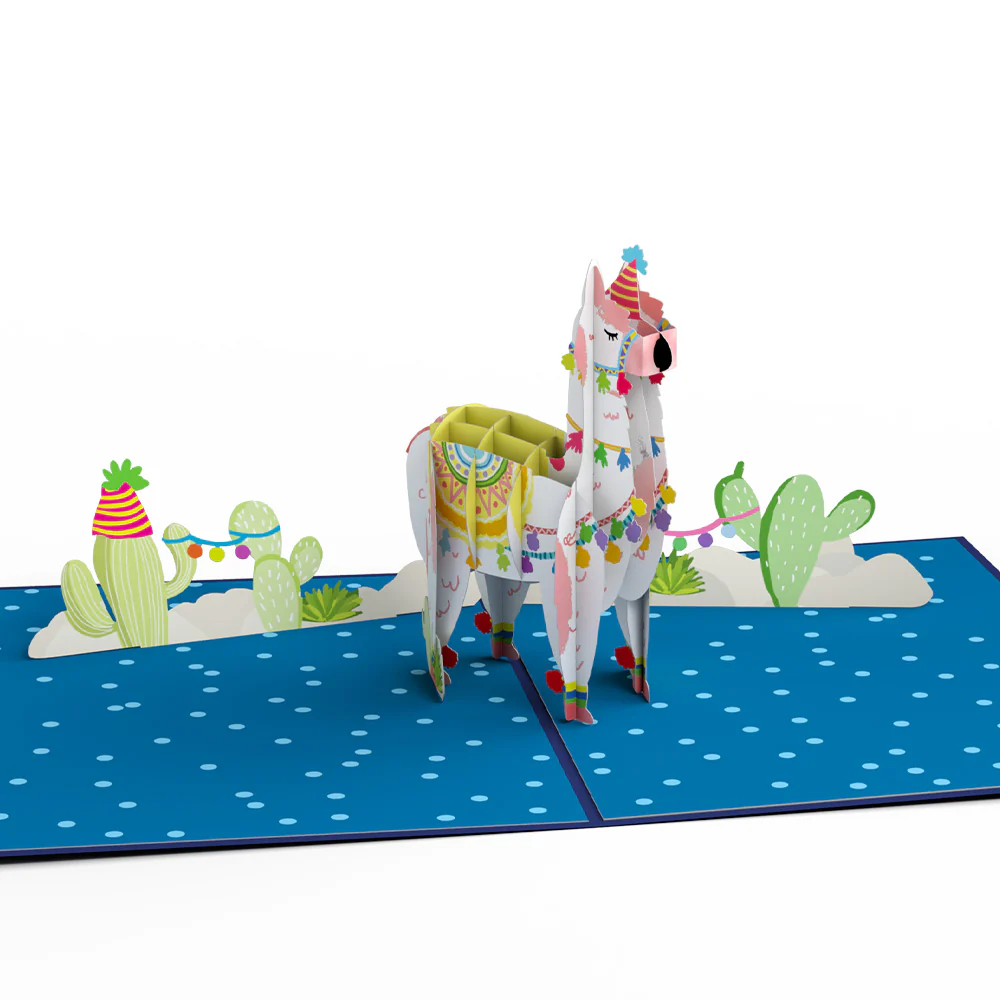 Party Llama Pop-Up Card - Image 3