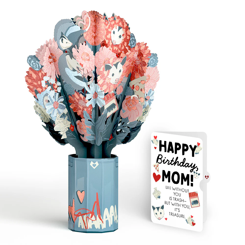 Party Possums Birthday Glitter Bouquet and Sentiment Set for Mom