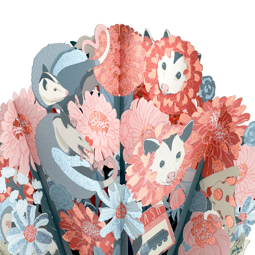 Party Possums Mother’s Day Glitter Bouquet and Sentiment Set for Wife - Image 3