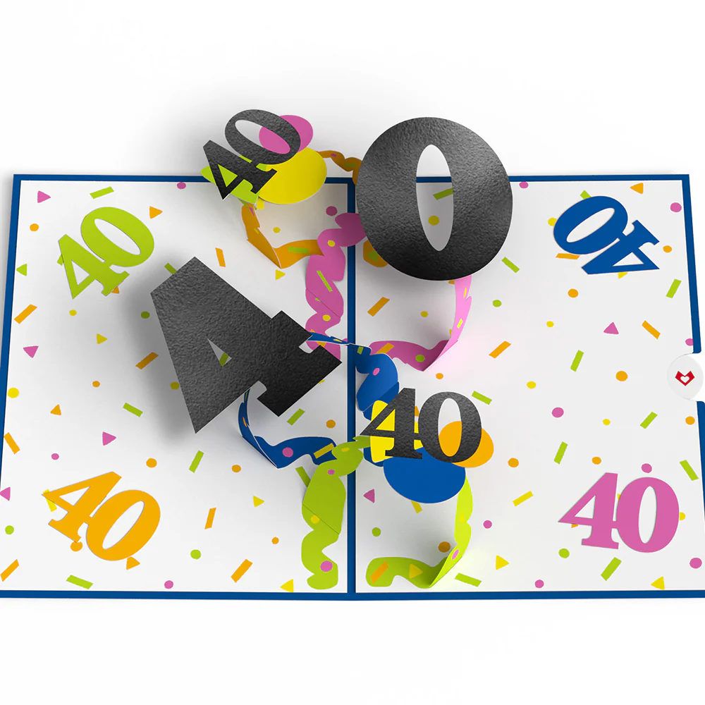 Party ’til 8pm 40th Birthday Pop-Up Card - Image 3