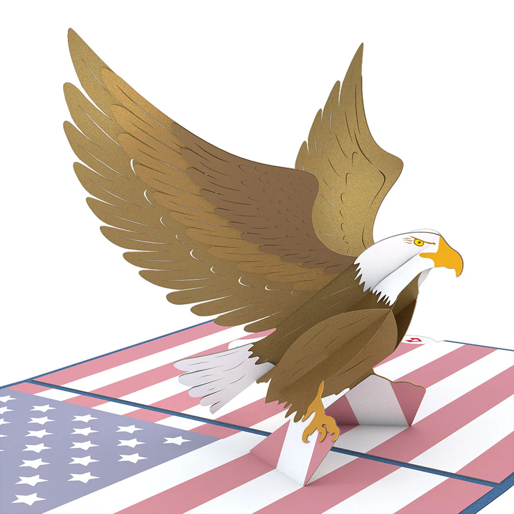 Patriotic Eagle Father's Day Pop-Up Card and Velociraptor Sentiment Set - Image 3