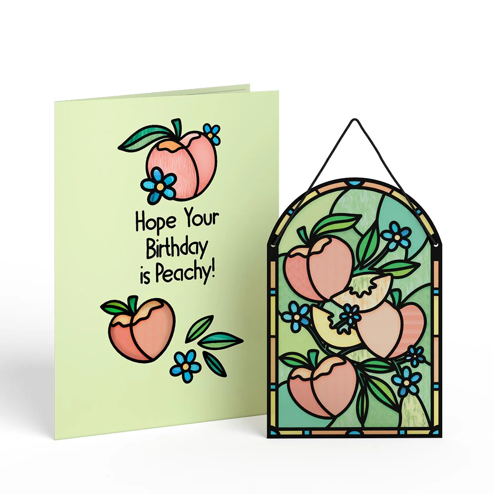 Peachy Birthday Peaches Suncatcher Card - Image 2
