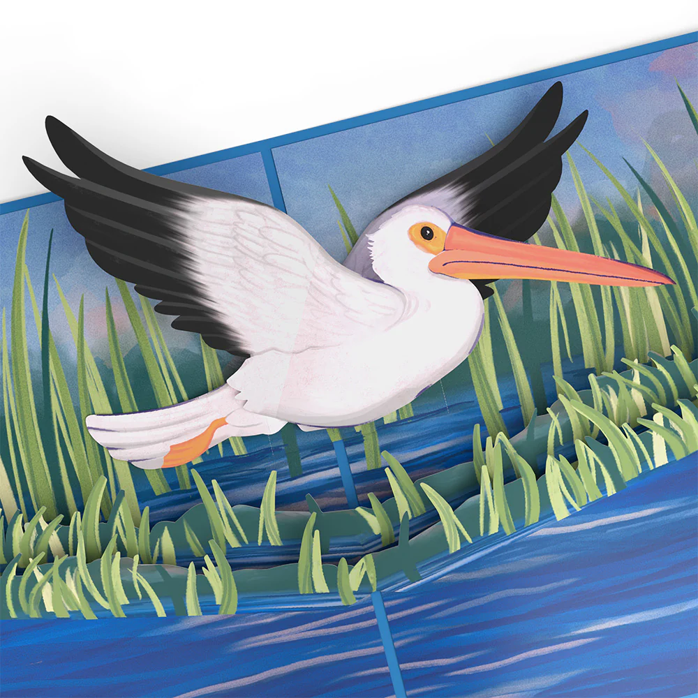 Pelican in the Marsh Thank you Pop-Up Card and Sentiment Set for Teacher - Image 3