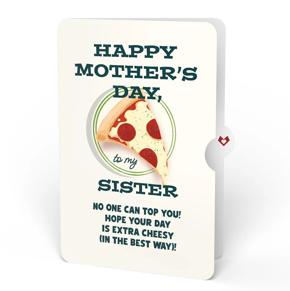 Pizza Love Mother's Day Pop-Up Card and Sentiment Set for Sister - Image 4