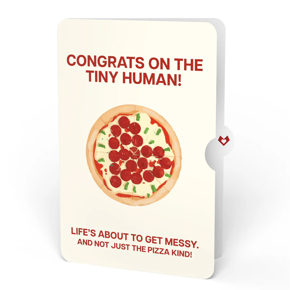 Pizza Love New Baby Pop-Up Card and Sentiment Set - Image 4