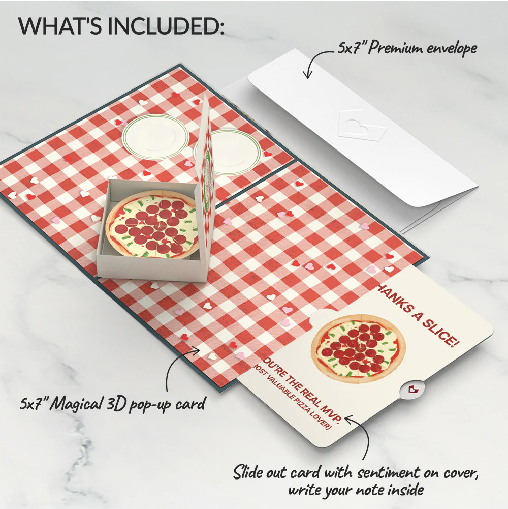 Pizza Love Thank You Pop-Up Card and Sentiment Set - Image 2