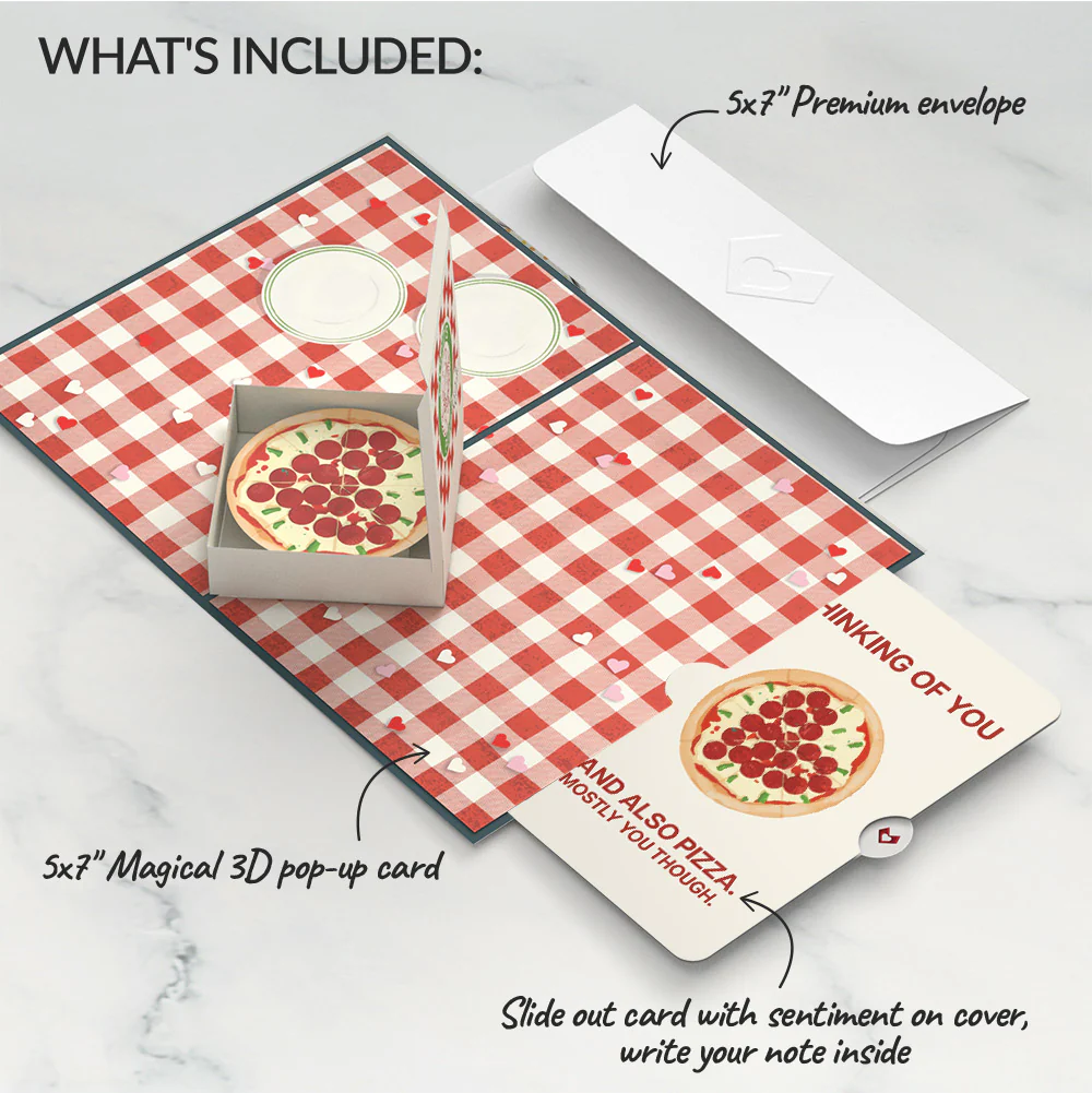 Pizza Love Thinking of You Pop-Up Card and Sentiment Set - Image 2