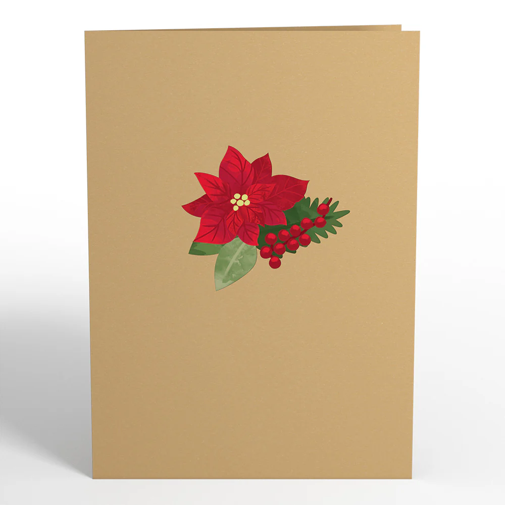 Poinsettia Flower Basket Pop-Up Card - Image 4