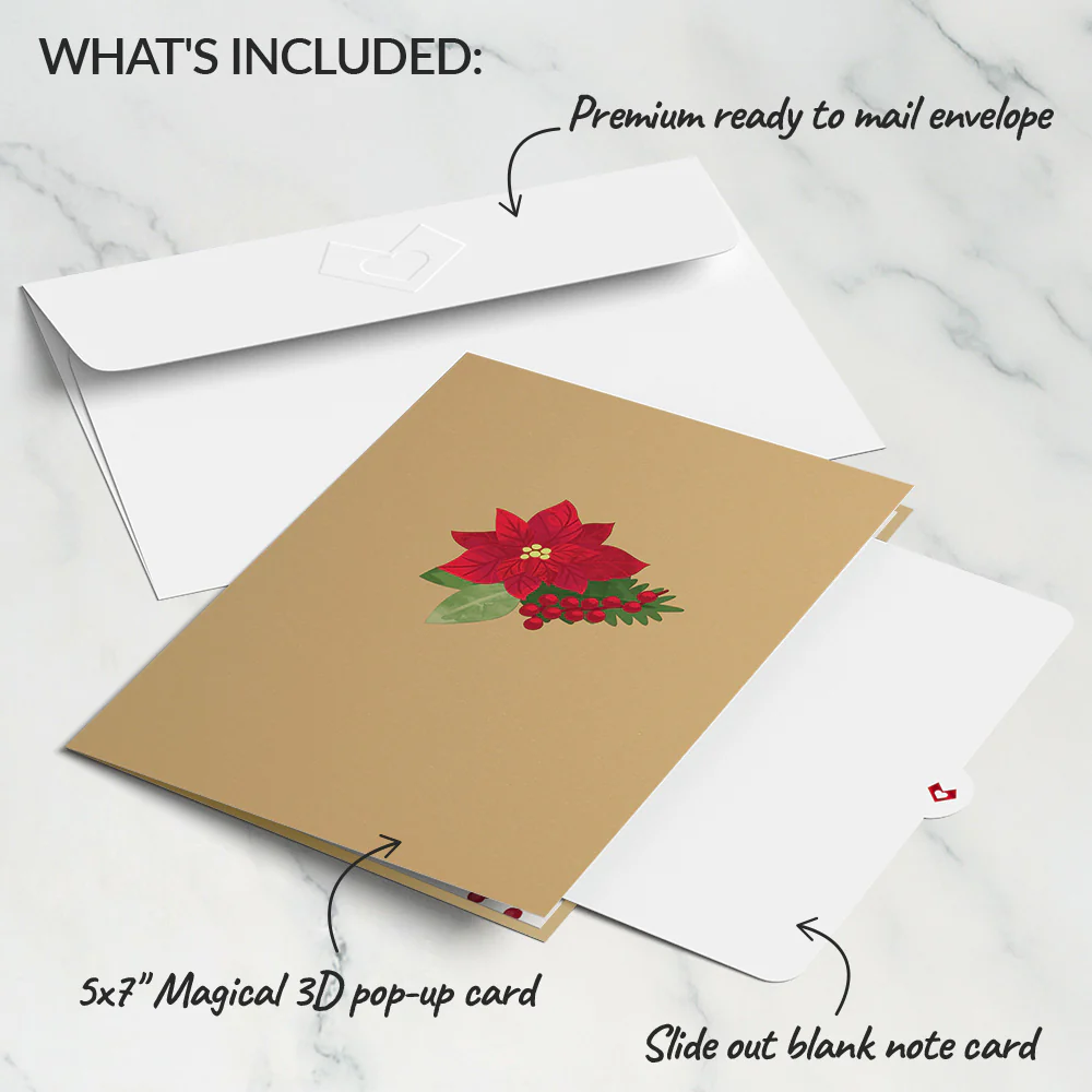 Poinsettia Flower Basket Pop-Up Card - Image 5