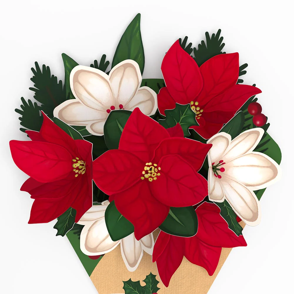 Poinsettia & Pine Little Blooms (Notecard 5-Pack) - Image 2