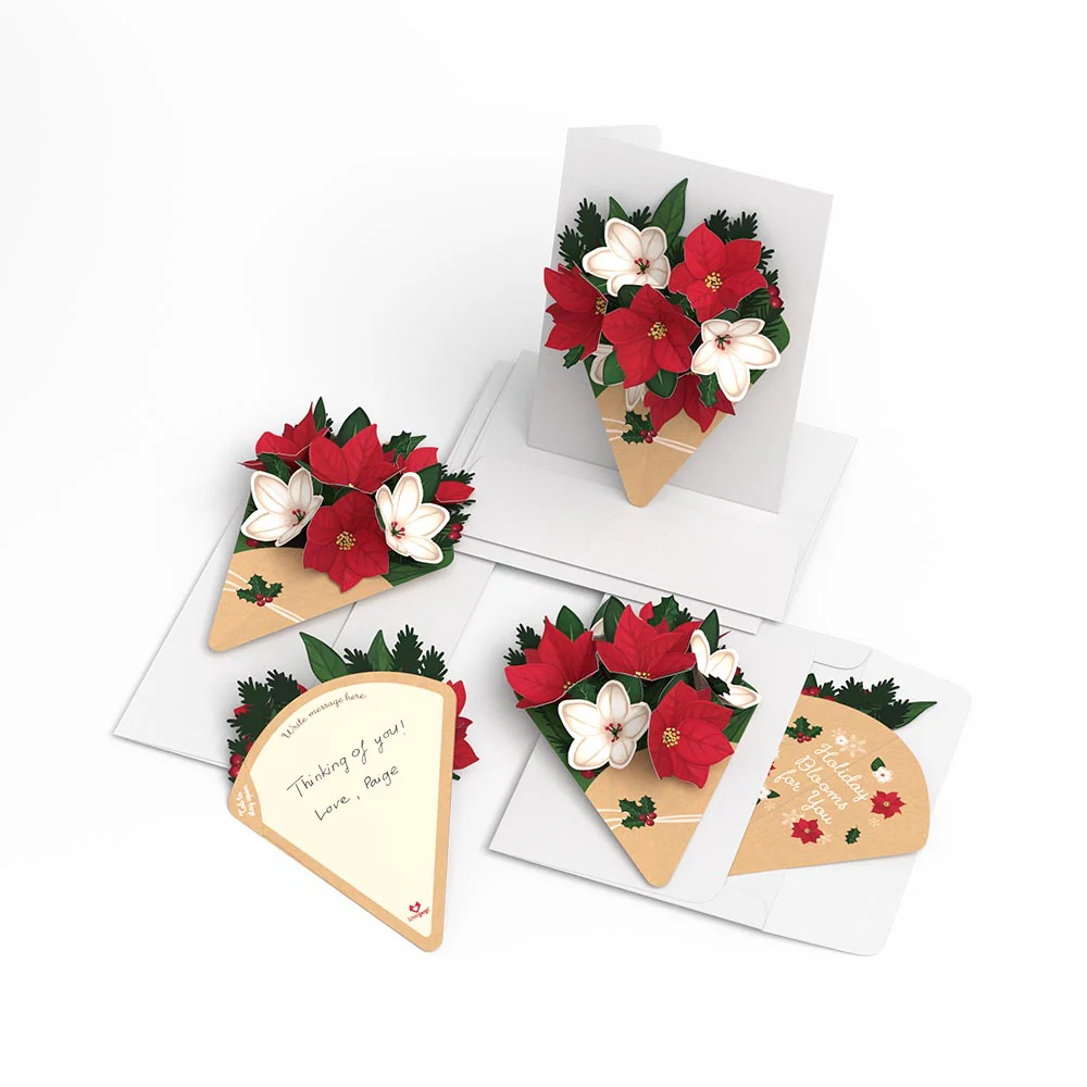 Poinsettia & Pine Little Blooms (Notecard 5-Pack) - Image 3