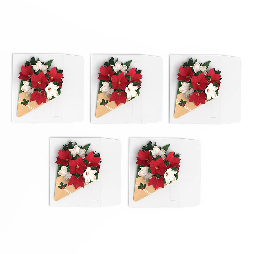 Poinsettia & Pine Little Blooms (Notecard 5-Pack) - Image 4