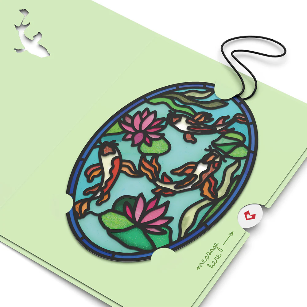 Quiet Moment Koi Pond Suncatcher Card - Image 4