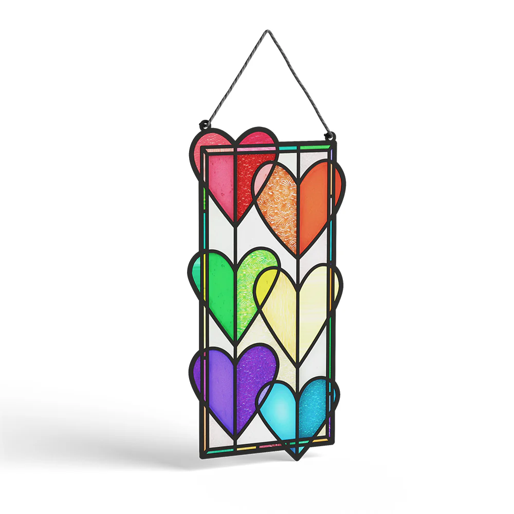 Rainbow Hearts Suncatcher Card - Image 3