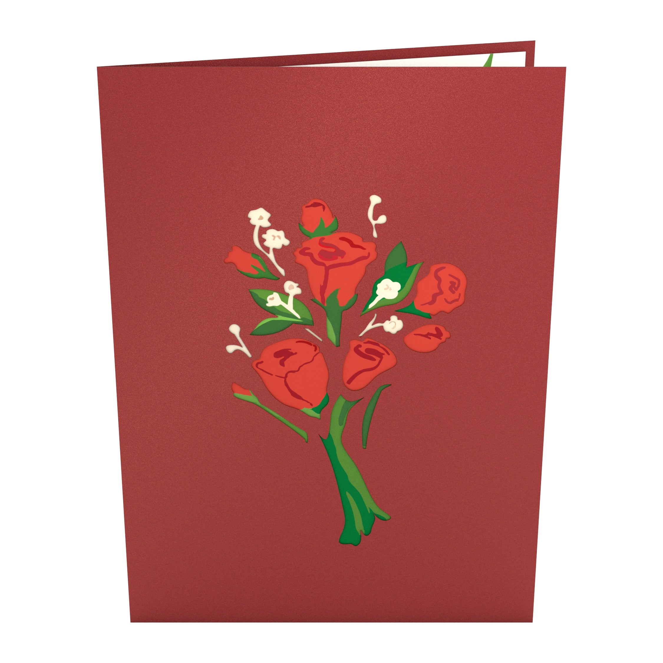 Red Rose Arrangement Pop-Up Card - Image 3