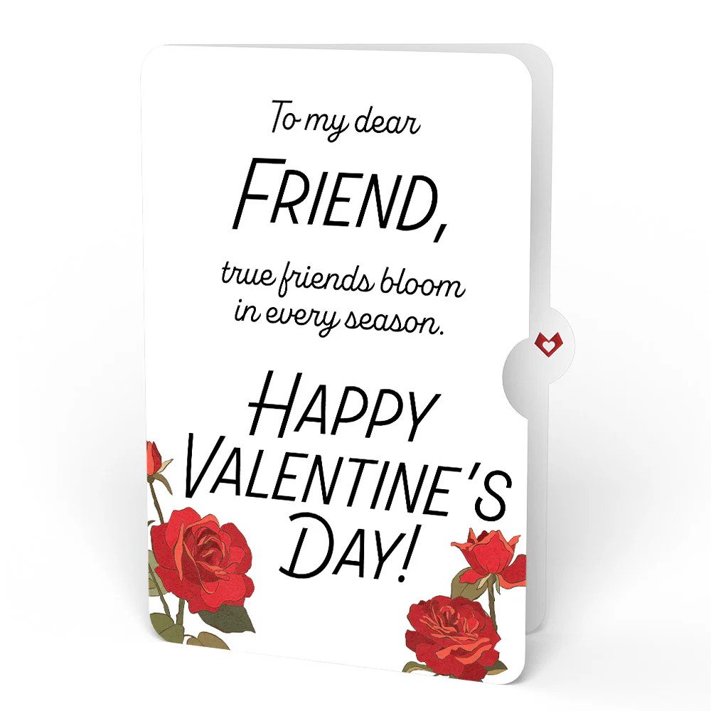 Romantic Red Roses Valentine Bouquet and Sentiment Set for Friend - Image 4
