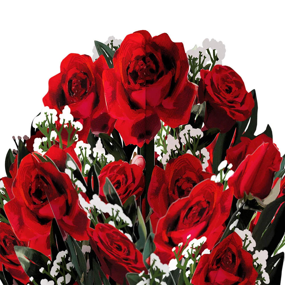 Romantic Red Roses Valentine Bouquet and Sentiment Set for Granddaughter - Image 3